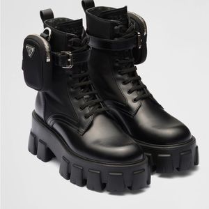Prada combat lace up boots